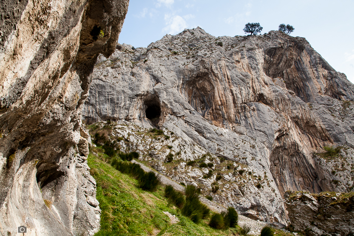 Ruta entre impresionantes muros de roca, desde la Senda del Oso (zona próxima a Entrago) hacia Peña La Gradura por la Canal Mayor.